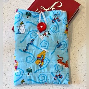 Book Kindle Sleeve Bag Cover 10.5 X 8in Winnie The Pooh Bear Fabric Padded Quilt
